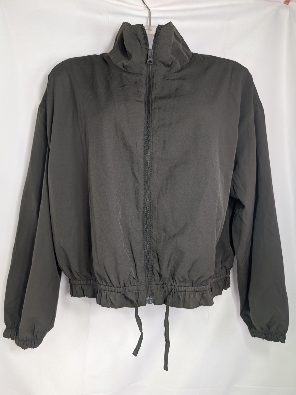 Old Navy Active StretchTech Go-Dry Cropped Windbreaker Jacket Dark Olive Large - Picture 4 of 8